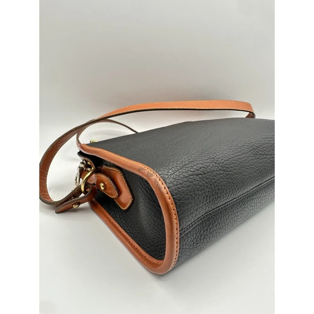 Dooney & Bourke Vintage All-Weather Leather Black/Brown Pebbled Crossbody Bag
